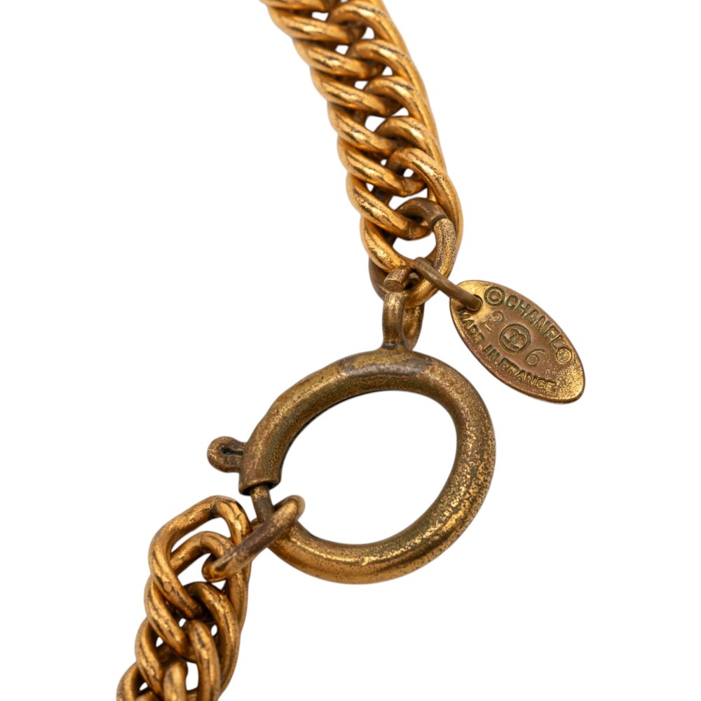 Pre-Loved Chanel CC Gold Plated Crown Medallion Station Necklace - Picture 4 of 5
